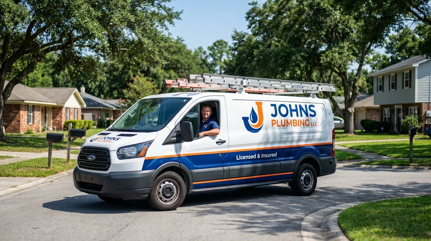 Johns Plumbing LLC service van in Shamokin, PA