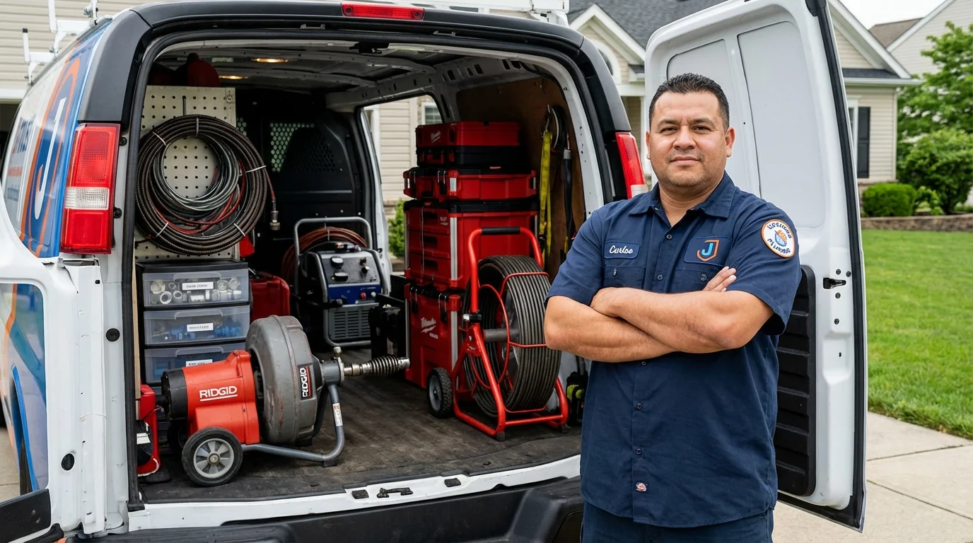 Professional drain cleaning equipment and Johns Plumbing LLC plumber in Shamokin